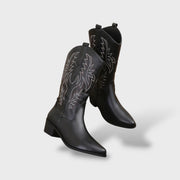 Botas Cowboy Retro Mujer Punta Fina, botas de moda, detalle de tela | Moda Acosta