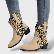 Botas Cowboy Mujer Leopardo Punta Fina Ante, botas de moda, vista frontal | Moda Acosta