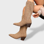 Botas Cowboy Mujer Invierno de Ante Sintético, botas de moda, look completo | Moda Acosta