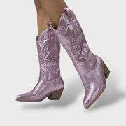 Botas Cowboy Mujer Retro Bordadas, botas de moda, vista frontal | Moda Acosta
