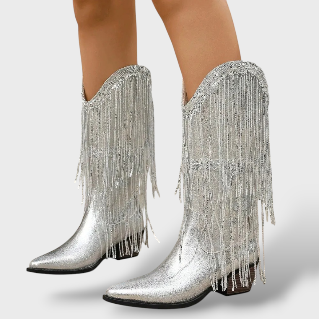 Botas Cowboy Mujer Vintage con Flecos, botas de moda, vista trasera | Moda Acosta