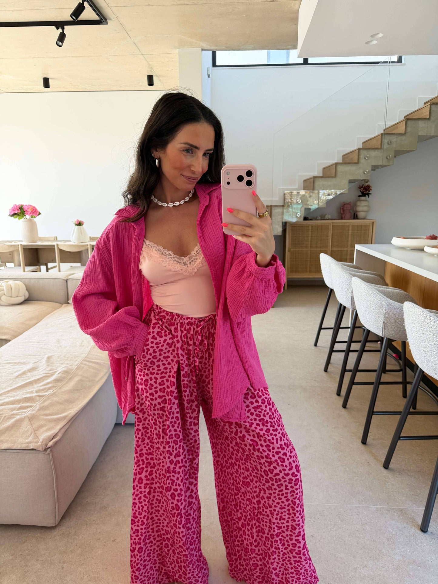 Musselin Bluse - Pink