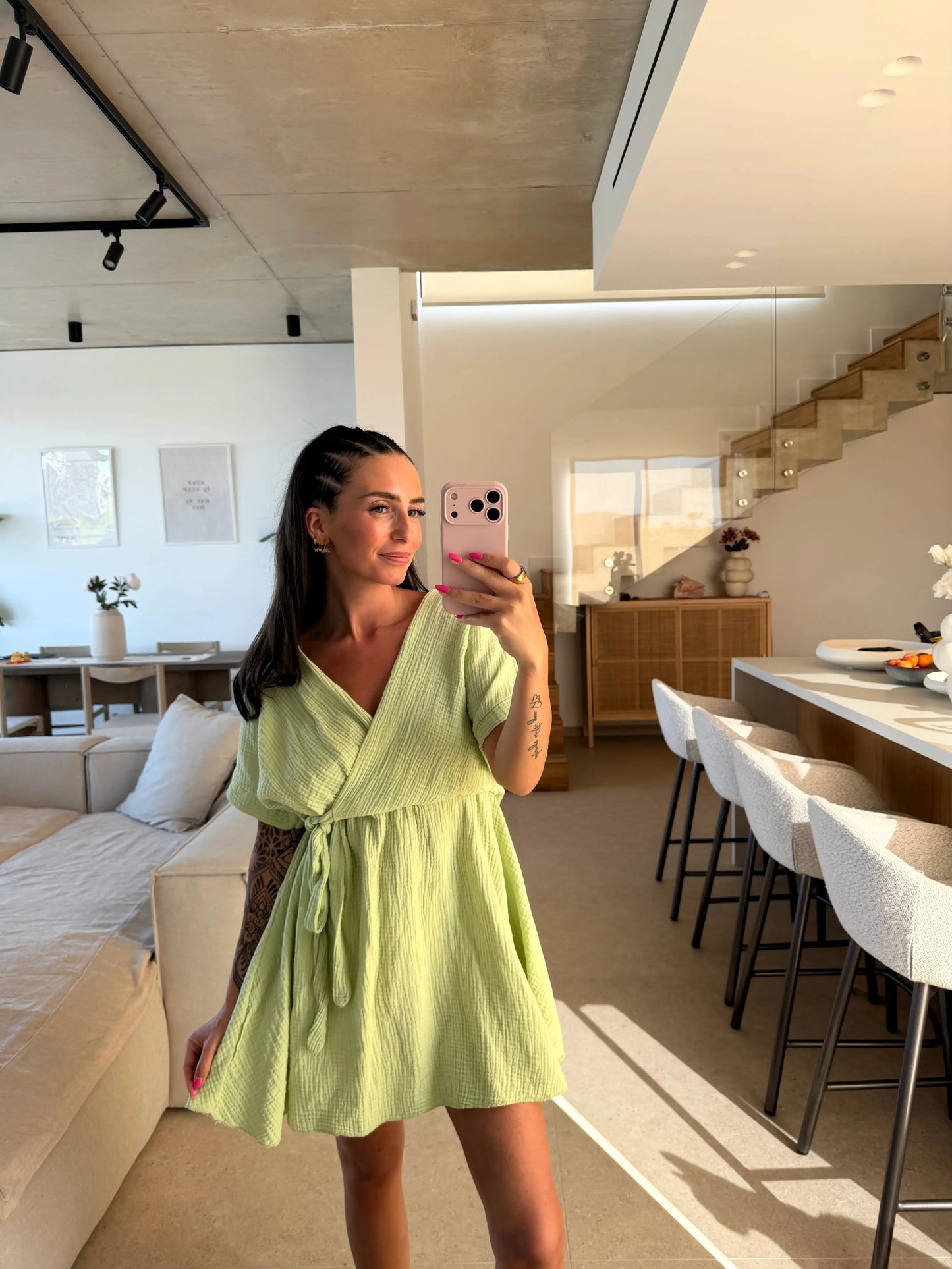 Musselin Kleid – Mintgrün