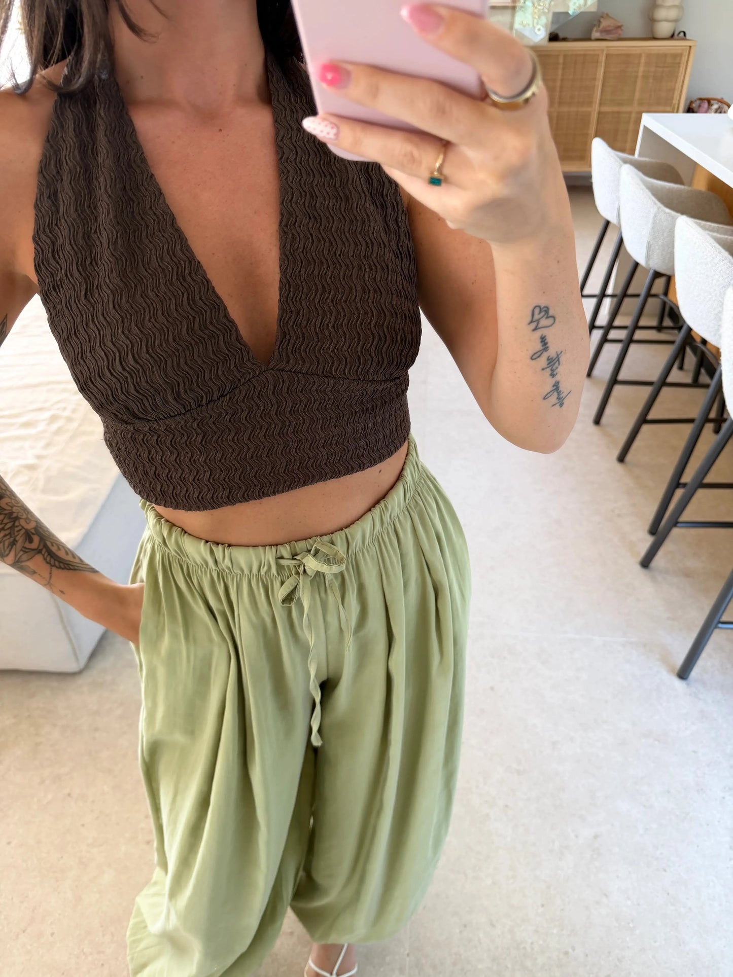 Neckholder Top – Braun