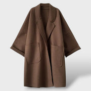 Abrigo Largo Mujer de Lana Oversize, abrigo de invierno, vista lateral | Moda Acosta
