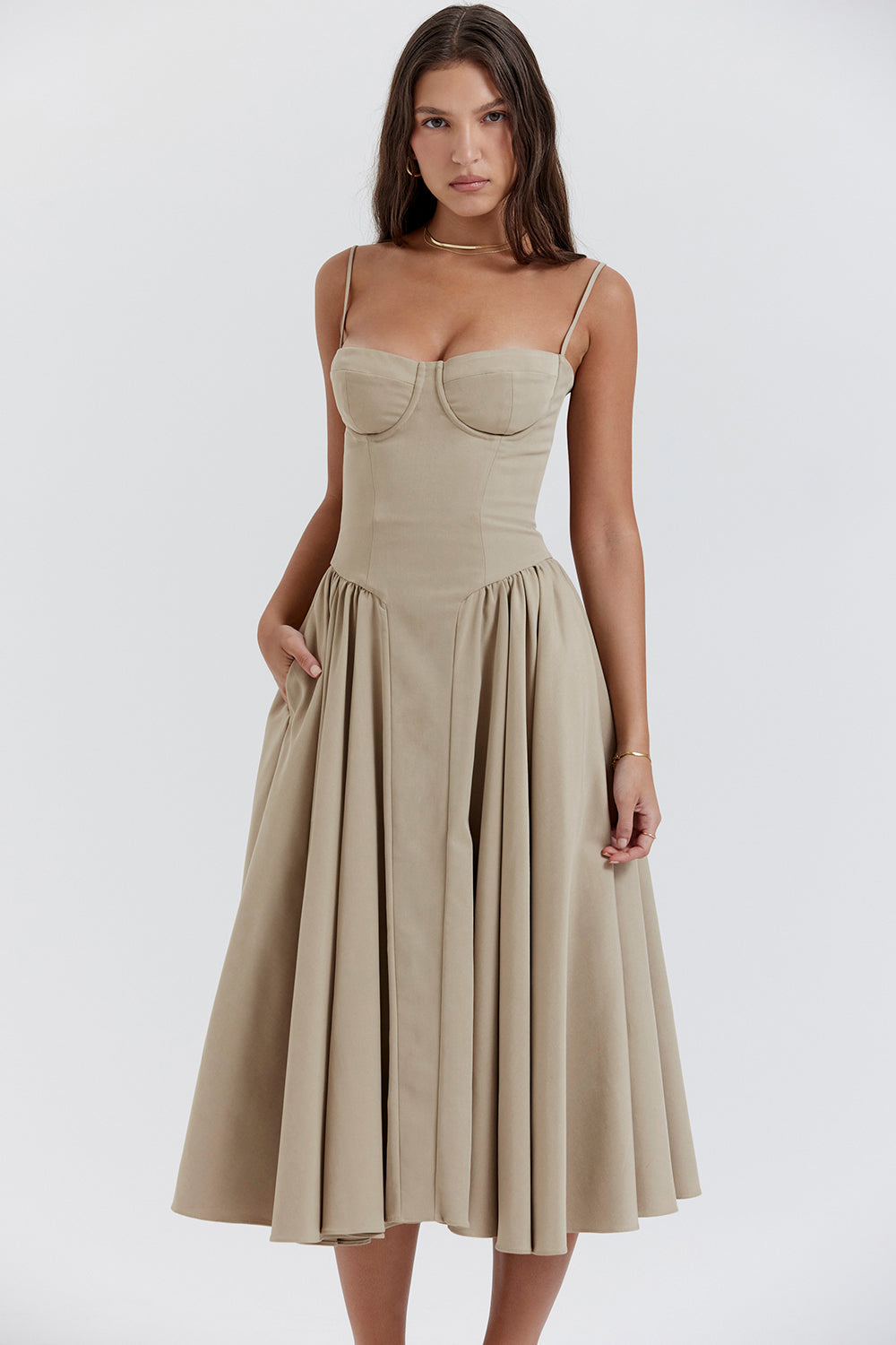 Vestido Notte di Mare – Collezione Venecia, vestido elegante, vista lateral | Moda Acosta
