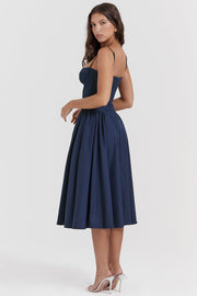 Vestido Notte di Mare – Collezione Venecia, vestido elegante, acabado y textura | Moda Acosta
