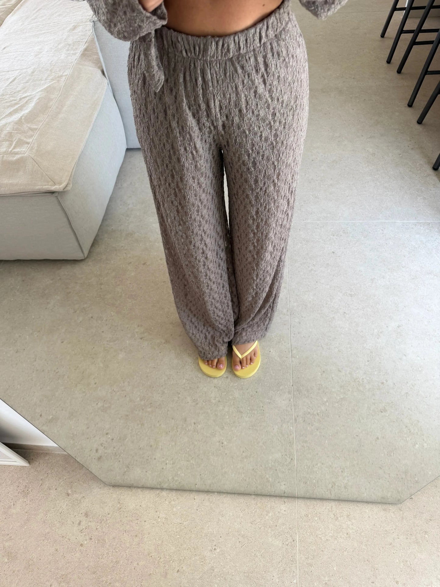 Spitzen Hose - Taupe