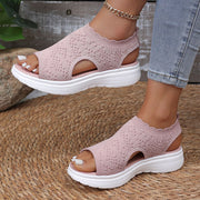 Sandalias elasticas – Colección Venecia, sandalias de verano, detalle de tela | Moda Acosta