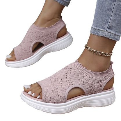 Sandalias de plataforma transpirables de punto para mujer – Colección Venecia