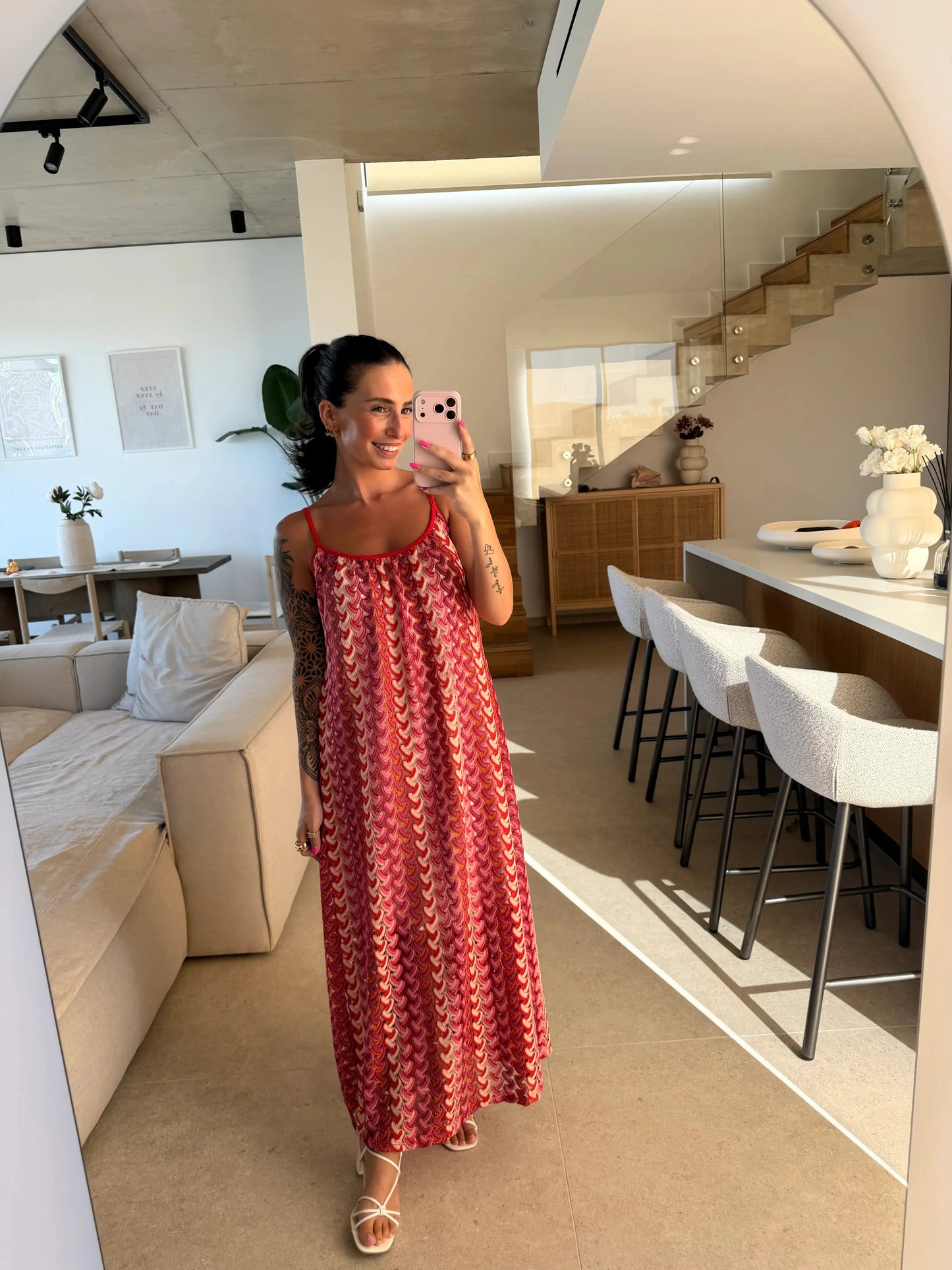 Trägerkleid Summer – Pink/Rot