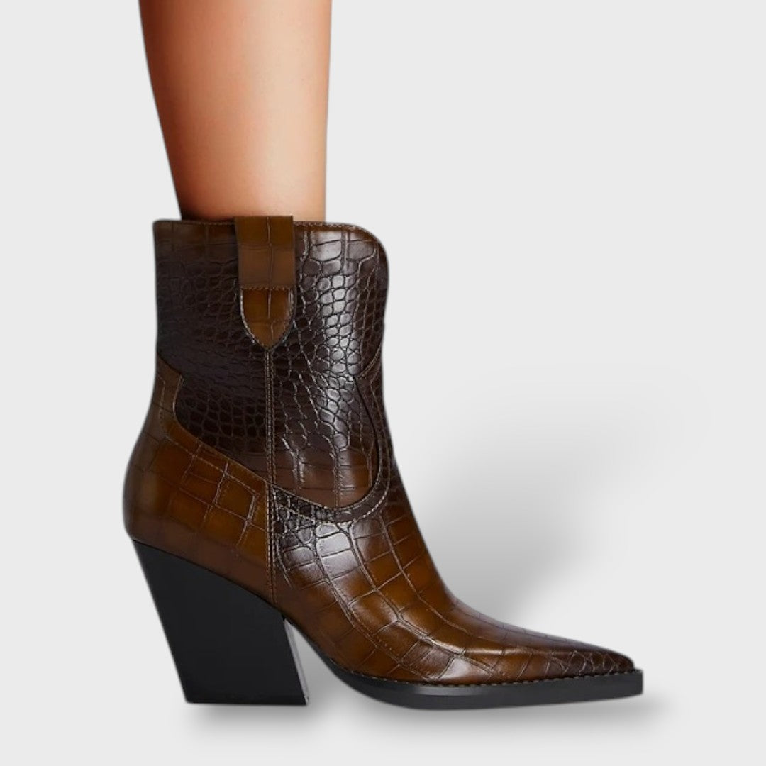 Botines Cowboy Tacón Alto Mujer, Tacones, vista frontal | Moda Acosta