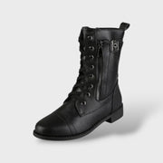 Botas Altas de Plataforma para Mujer en Piel con Cremallera, Tacones, vista lateral | Moda Acosta