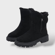 Botas de nieve cálidas para mujer, botas de moda, detalle de tela | Moda Acosta