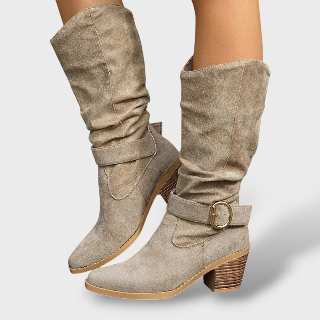 Botas Cowboy Mujer Ante, botas de moda, vista frontal | Moda Acosta