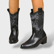 Botines Cowboy Mujer Bordados, botas de moda, detalle de tela | Moda Acosta