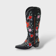 Botas Cowboy Mujer Vintage, botas de moda, detalle de tela | Moda Acosta