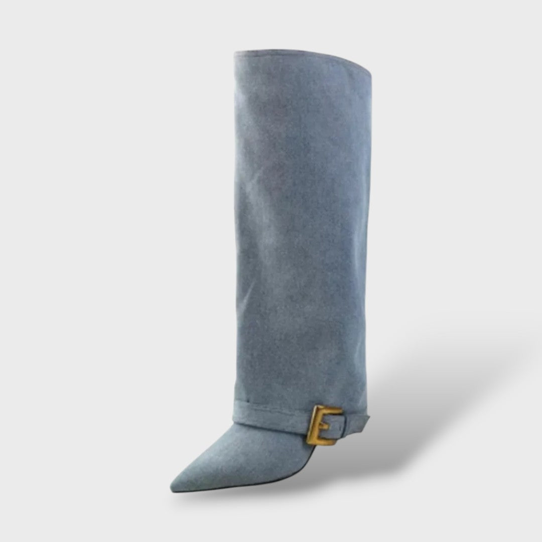 Botas Altas Mujer Tacón Fino con Hebilla, Tacones, look completo | Moda Acosta