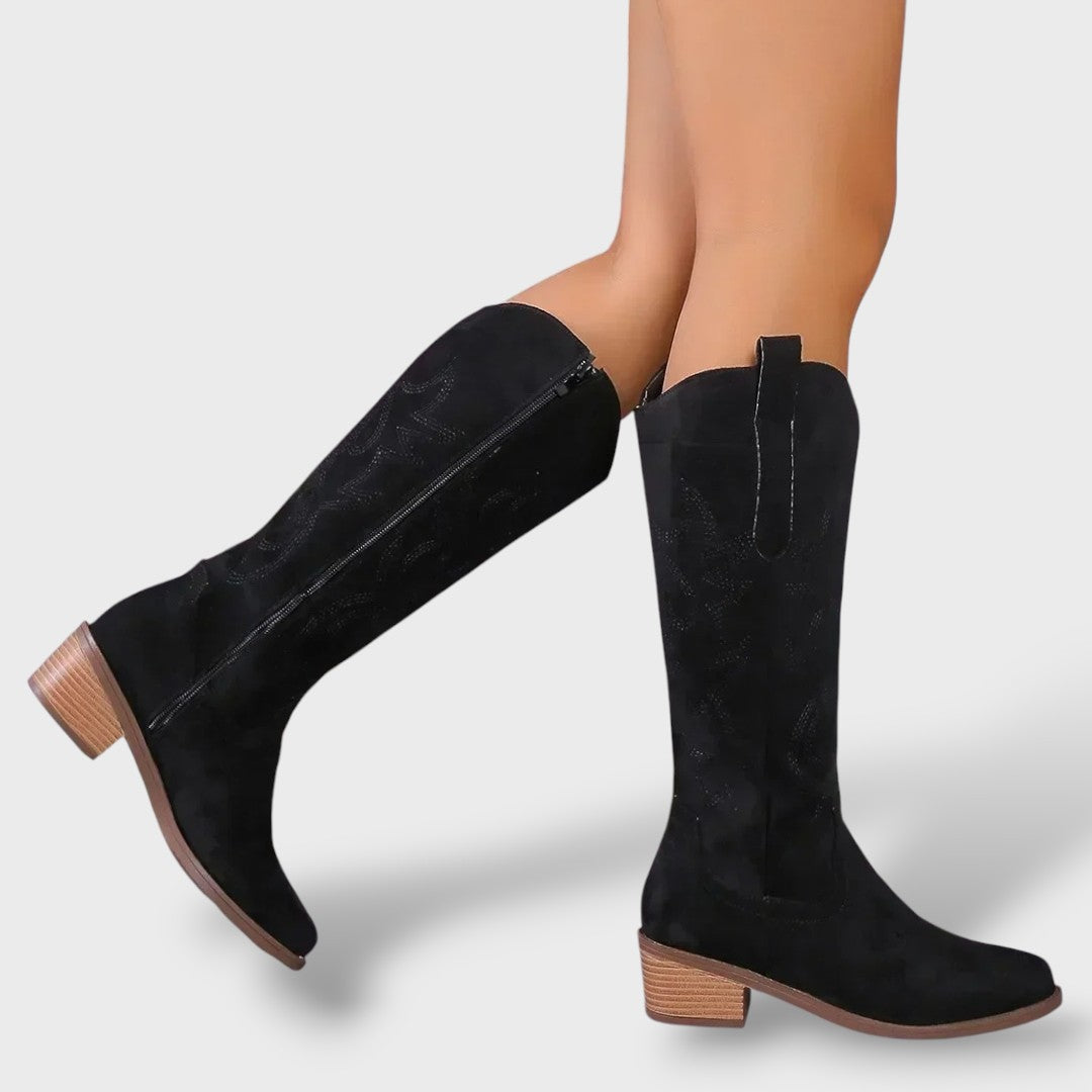 Botas Altas Western Mujer Puntera Fina, botas de moda, vista lateral | Moda Acosta