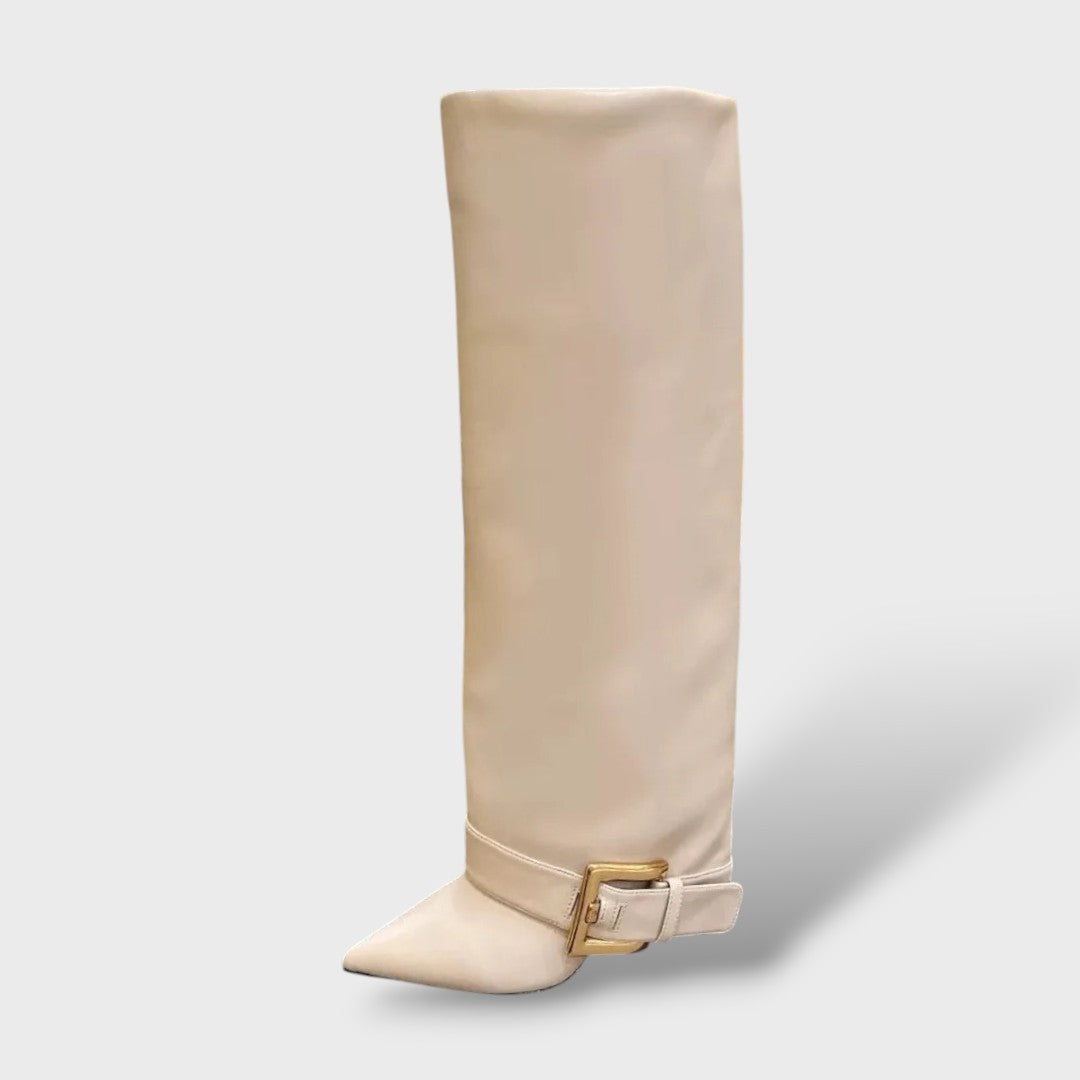 Botas Altas Mujer Tacón Fino con Hebilla, Tacones, vista lateral | Moda Acosta