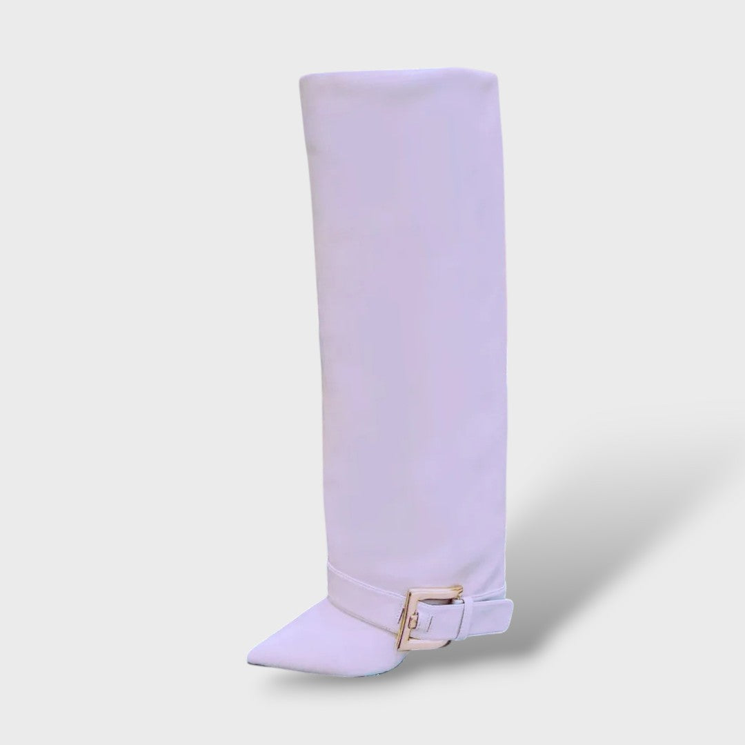 Botas Altas Mujer Tacón Fino con Hebilla, Tacones, estilo puesto | Moda Acosta